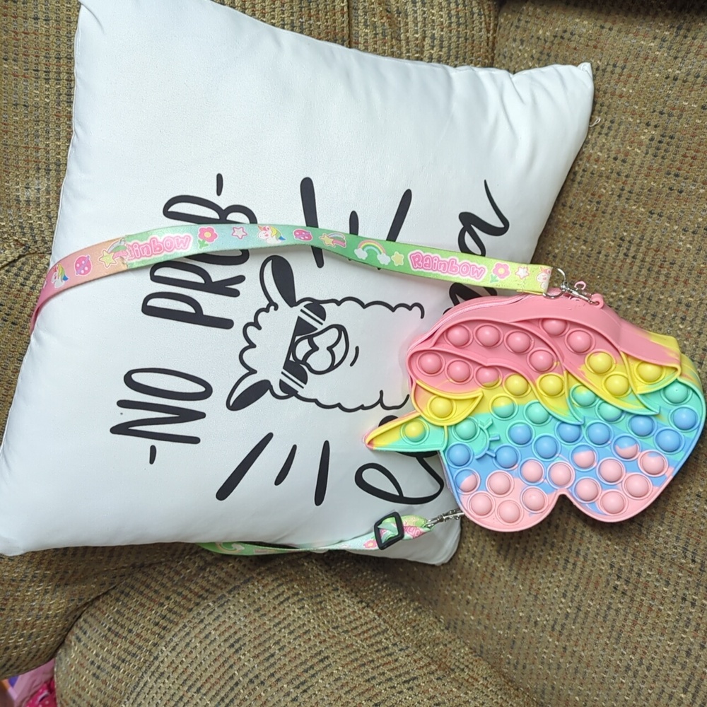 Silicone rainbow unicorn pop purse
